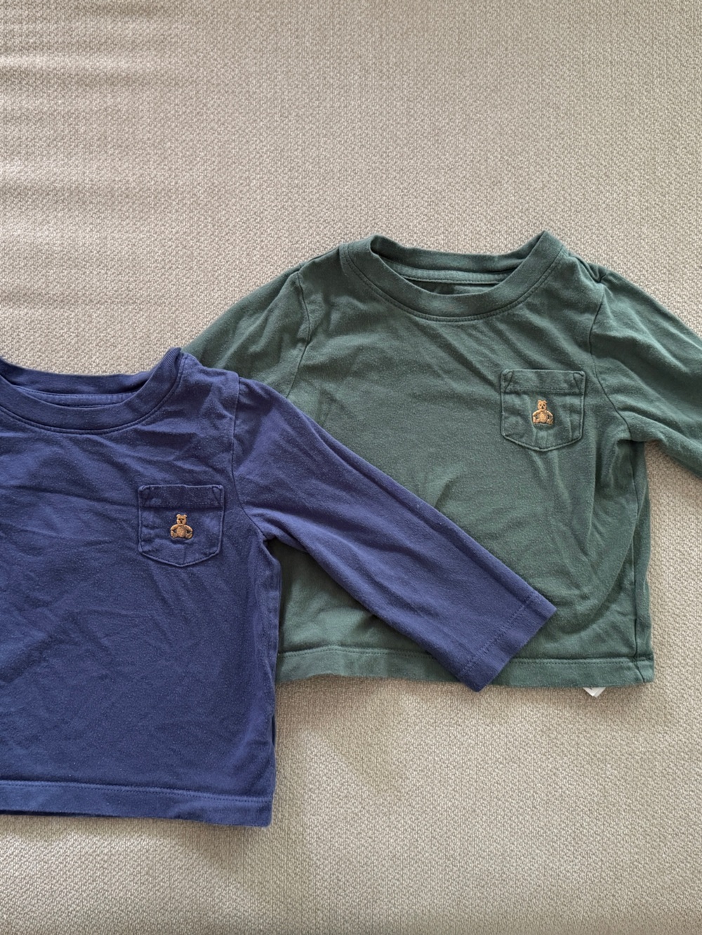 GAP Kids Long Sleeve Pocket Tees in Blue and Green